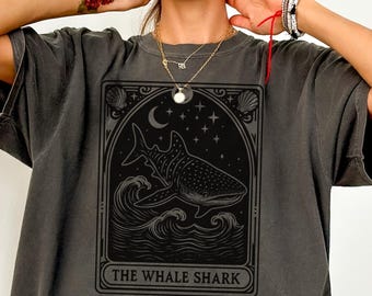 Whale Shark Tarot Card Shirt, Coconut Girl Shirt, Ocean Inspired Style, Ocean Animal Shirt, Shark Shirt, Whale Shark Lover Gift Idea T-Shirt