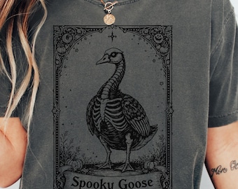 Spooky Goose Tarot Card Shirt, Comfort Colors®, Halloween Goose Shirt,Spooky Season Shirt,Fall Sweatshirt,Spooky Goosey Shirt,Halloween Gift