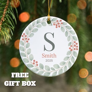 Letter Name Ornament | Custom Initial Ornament | 2024 Family Ornament | Personalized Ornament Name | Monogram Ornament | Christmas gift