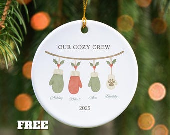 Family Of Four Christmas Ornament, Custom New Family Ornament, Baby's First Christmas Ornament, Personalized Family Ornament