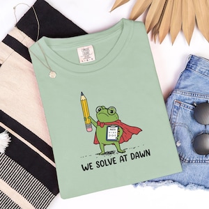 Math Teacher Comfort Colors Shirt Algebra Grade Teacher Tshirt Funny Frog Off To Teach Statistics T-Shirt Christmas Gift Mathematics