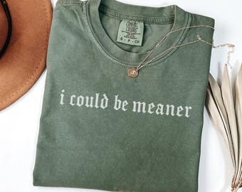 Comfort Colors® I Could Be Meaner Shirt, Funny Humor Shirt, Sarcastic Shirt, Funny Quote Shirt, Sarcasm Shirt, Trendy Shirt for Women