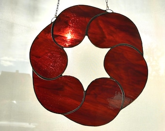 Stained Glass Spiral Wreath Suncatcher