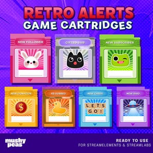 Alertas de animais neon retrô no Twitch | Alertas de anime para StreamElements e StreamLabs