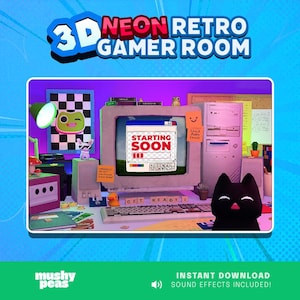 Superposición animada 3D para sala de juegos retro / Escenas 3D para transmisiones en vivo de Twitch y YouTube