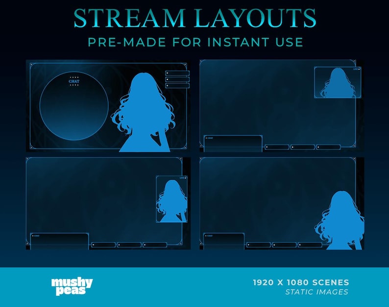 Blue Fantasy Stream PACKAGE for Twitch, Youtube, Obs & Streamlabs - Etsy