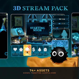 Blaues Fantasy Stream PAKET für Twitch, Youtube, Obs & Streamlabs