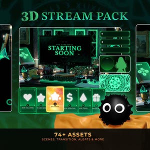 Green Fantasy Stream PACKAGE for Twitch, Youtube, Obs & Streamlabs