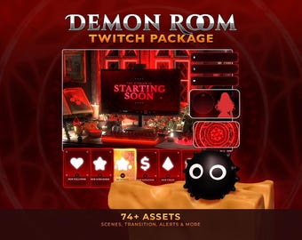 Paquete de superposiciones animadas 3D de Twitch demoníacas: Tema rojo oscuro