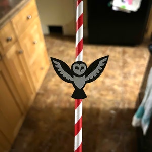 White Barn Owl Paper Straws - Labyrinth or Harry Potter Themed Party Decor (20 pack)