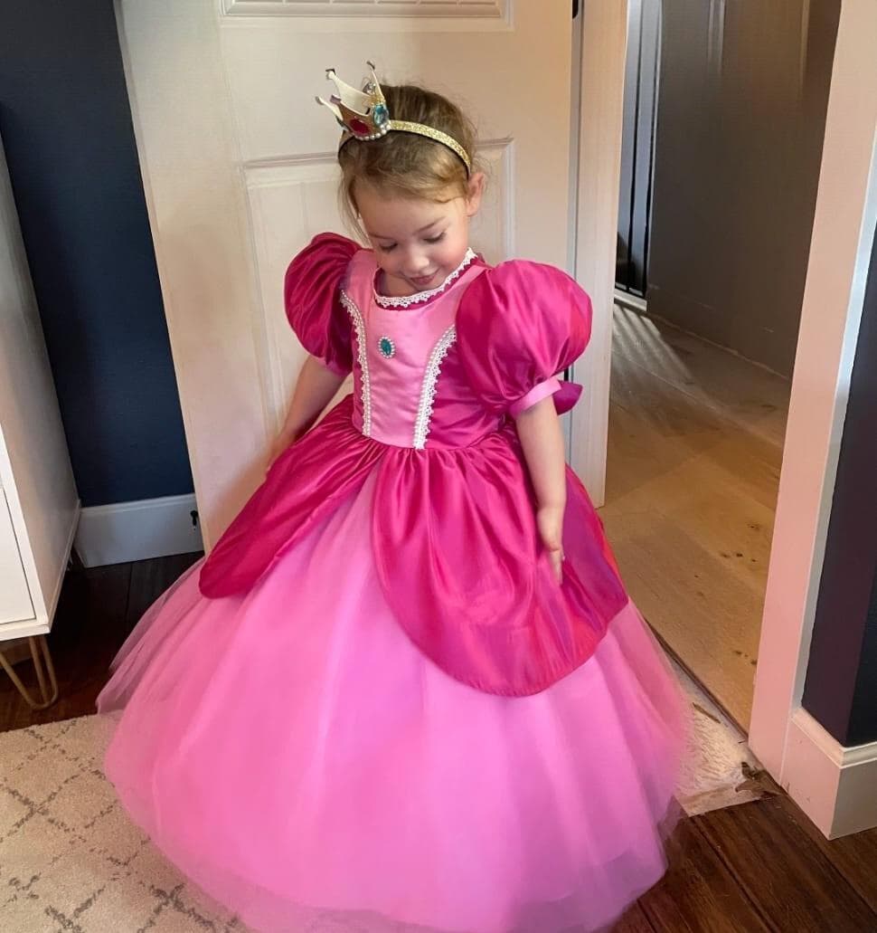 Girls Princess Peach Costume/ Princess Peach Dress/ Toddler dress/ girl dress
