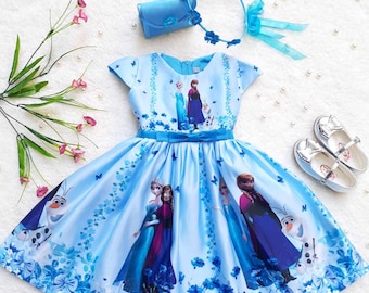 Frozen Birthday dress/Elsa &Ana birthday dress/ Princess Disney costume