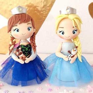 Frozen cake topper/ Elsa cake topper/ Ana cake topper/ Olaf cake topper/cold ceramic