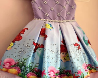 Little Mermaid/ Ariel/ Princess Disney inspirations/ Birthday Dress/ Toddler Dress