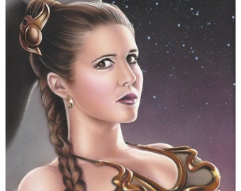 Princess Slave Leia 11x14 Art Print Carrie Fisher Star Wars