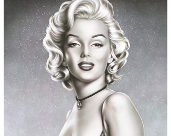 Marilyn Monroe 11x14 Art Print Black & White 1950s Pin Up