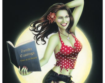 Impression d'art zombie pin-up 11 x 14