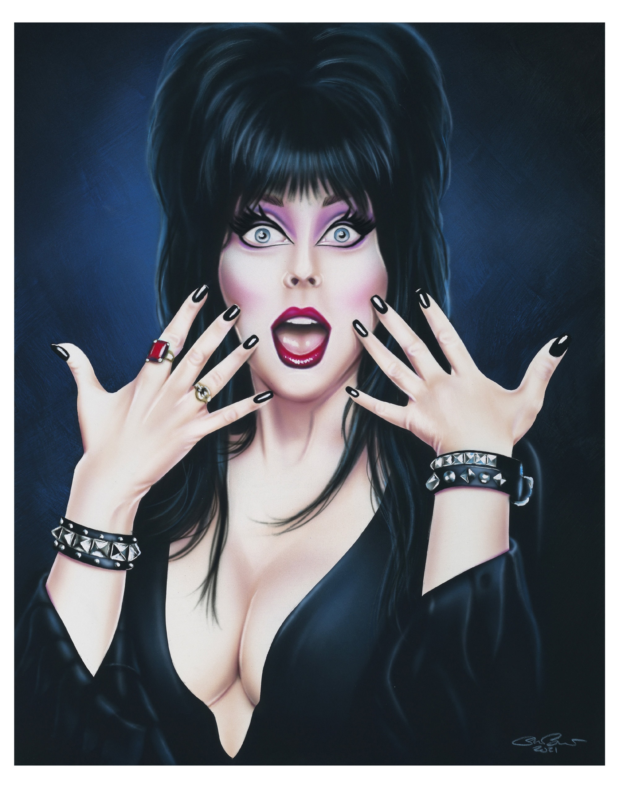 Elvira 11x14 Art Print Scream Mistress of the Dark Horror Movies
