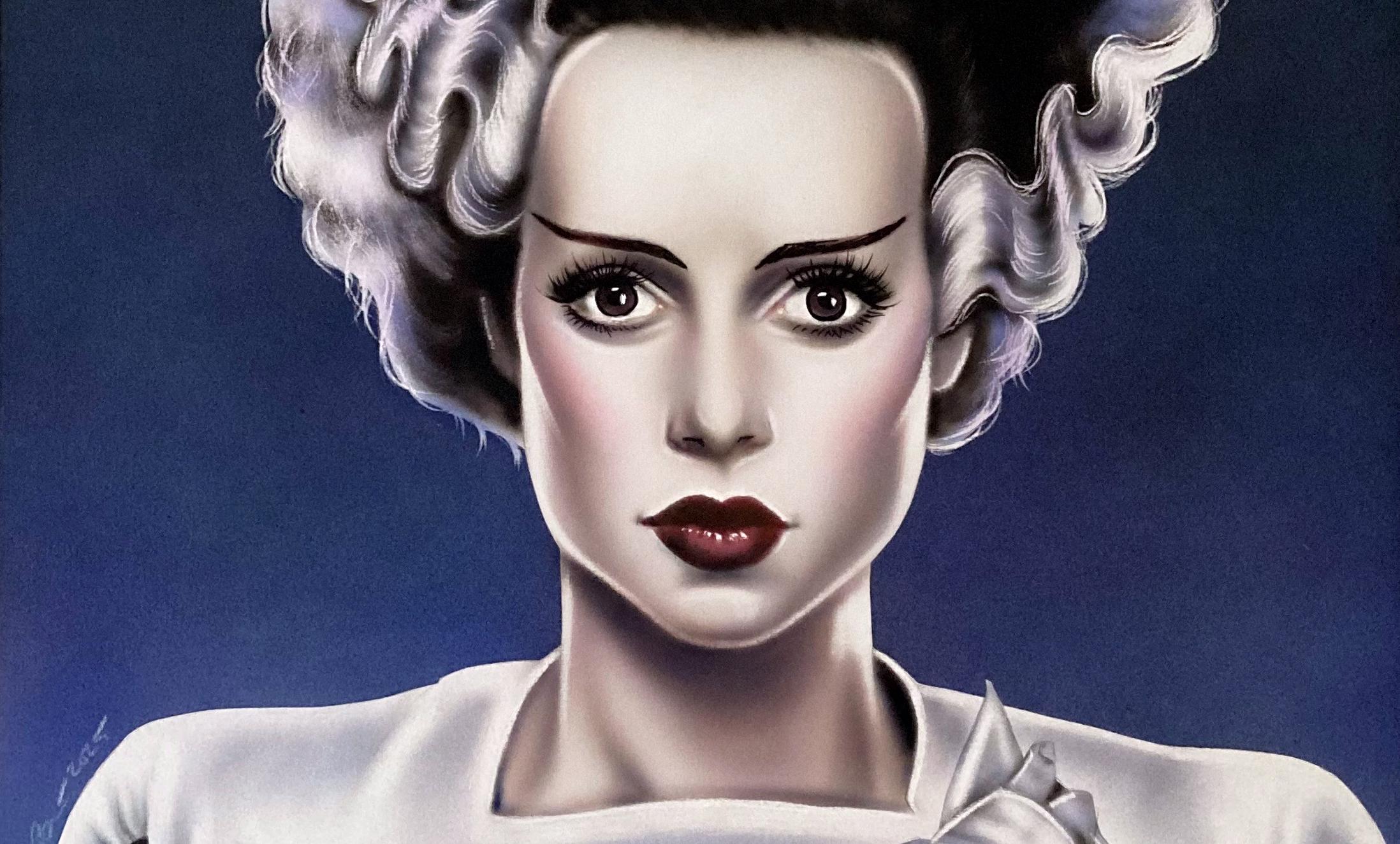 Bride of Frankenstein 11x14 Original Painting Color Airbrush