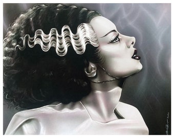 Bride of Frankenstein Profile 11x14 Art Print Universal Monsters