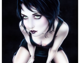 Vampire Pin-Up Girl 11x14 Art Print