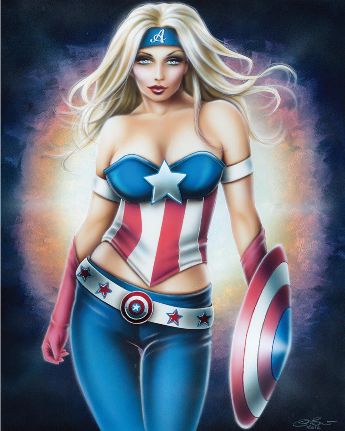 Captain America Arcade Game Marquee Fridge Magnet