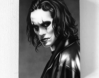 Die Krähe 8x12 Originalgemälde Airbrush Eric Draven Brandon Lee
