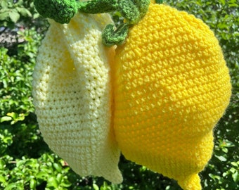 CROCHET PATTERN Crochet Lemon Drawstring Bag Pattern Digital Download PDF File Easy To Make