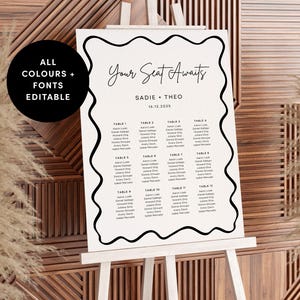 Wavy Wedding Seating Chart Template Editable Sign canva Instant wavy-wedding-seating-chart-template-editable-sign-canva-instant