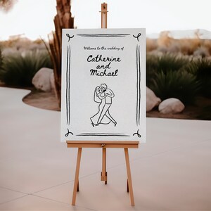 Instant Wedding Welcome Sign Template Illustrated Welcome Sign Wedding