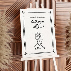 Instant Wedding Welcome Sign Template Illustrated Welcome Sign