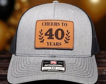Cheers to 40 Years Hat, Custom Age Trucker Hat for Birthday Anniversary Retirement, Group Celebration Hat, Personalized 50 60 70 Years Cap
