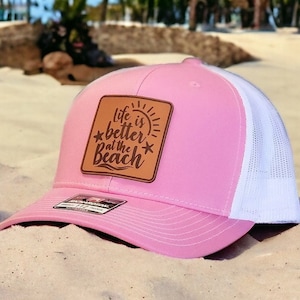 Beach Hat for Mom, Life is Better at the Beach, Trucker Hat, Beach Hair Don&#39;t Care, Mothers Day Gift, Beach Gift, Cute Snapback Hat for Wife