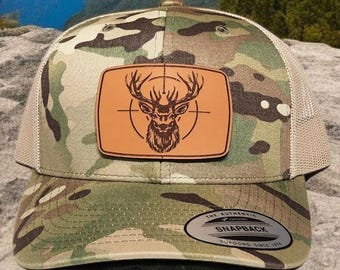 Hunting Hat - Buck Hunting Trucker Hat for Dad - Hunting Gift for Men - Camo Deer Hat - Men's Snapback Adjustable Hat - Richardson 112
