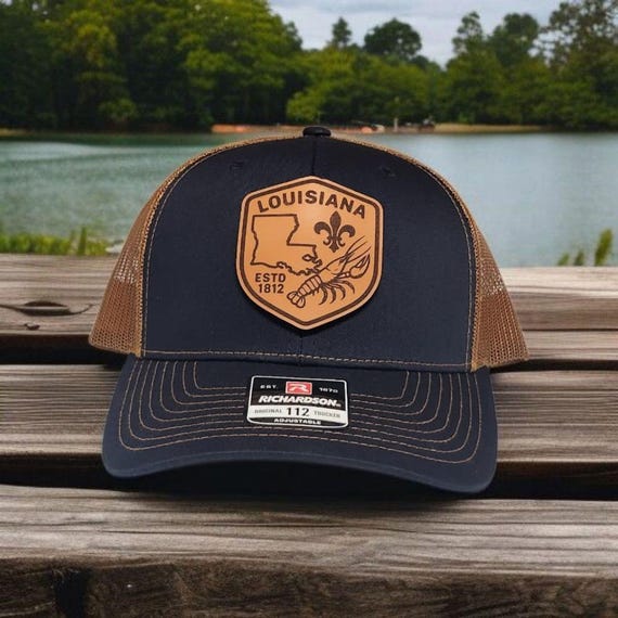Louisiana Trucker Hat, Jazz Crawfish Trumpet Nola French Quarters Hat, Cute Trucker Hat, Best Louisiana Hat Out There, Real Leather Patch