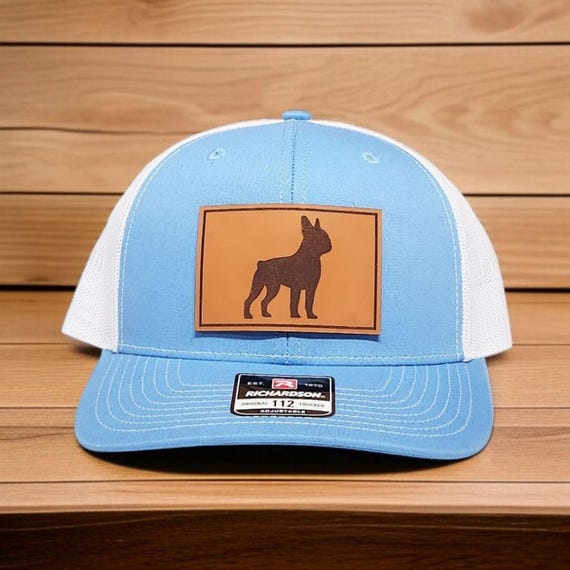Boston Terrier Hat, Boston Terrier Gift Ideas, Terrier Mom, Puppy Gift, Trucker Hat, Leather Patch Hat, Any Dog Breeds, Richardson 112 Caps