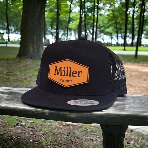 Flat Bill Groomsmen Hats, Custom Groom Trucker Hat, Best Man Gift, Bachelor Party Gifts, Last Name Hat, Wedding Party Gift, 5 Panel Snapback