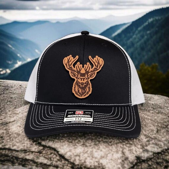 Hunting Hat - Deer Hunting Trucker Hat - Buck Hat - Hunters Gift for Men - Men's Snapback Adjustable Hat - Richardson 112 - Camo Deer Hat