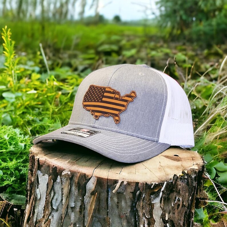 USA outline trucker hat