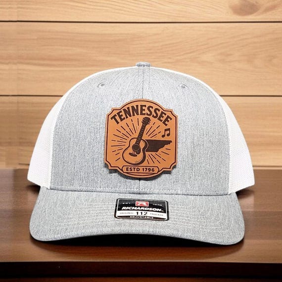 Richardson 112 Tennessee Hat, Nashville Trucker Hat, Leather Patch Hat, Cute Snapback Hat for Country Music Lover, Volunteer Cap, Hat Gift