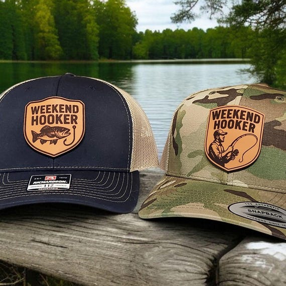 Weekend Hooker Funny Fishing Hat - Fishing Trucker Hat - Fishing Gift for Dad - Gift for Fisherman - Richardson 112 - Fishing Camo Hat