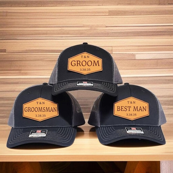 Personalized Groomsmen Hats - Wedding Trucker Hats - Custom Groom Hat - Bachelor Party Hat - Best Man Hat - Groomsmen Gift for Wedding Party