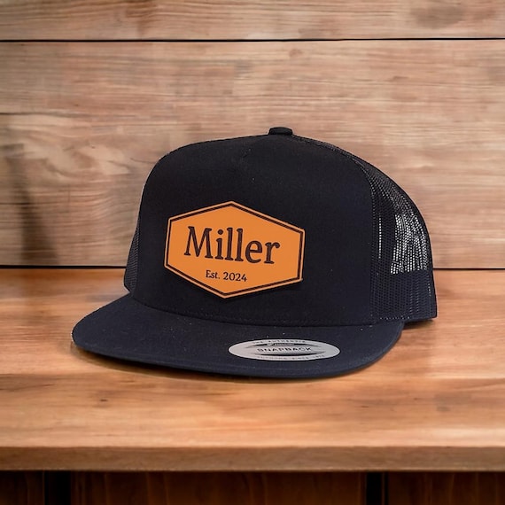 Flat Bill Groomsmen Hats, Custom Groom Trucker Hat, Best Man Gift, Bachelor Party Gifts, Last Name Hat, Wedding Party Gift, 5 Panel Snapback