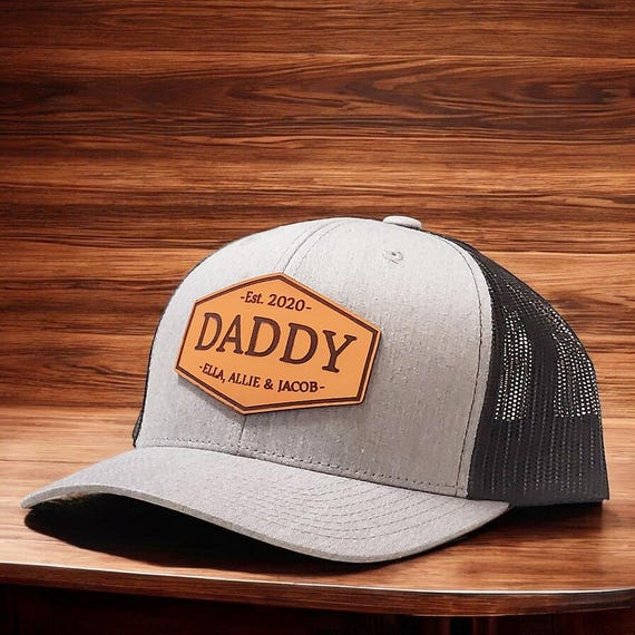 Personalized Dad Trucker Hat - Patch Hat for Dad with Est. Date & Kids Names - New Dad Gift - Gift for Husband - Richardson 112 Dad Hat