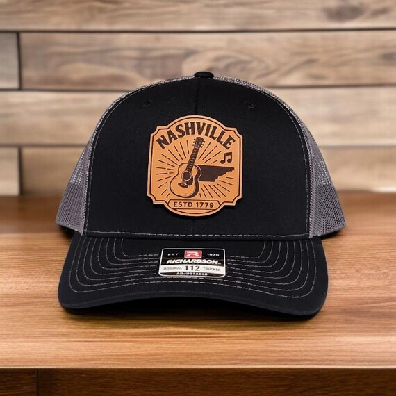 Nasville Trucker Hat, Tennessee Trucker Hat, Country Music Hat, Custom Leather Patch Hats, Cute Snapback Hat, Vols Cap, Men Women Broadway
