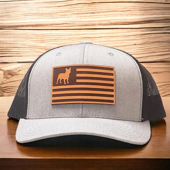 French Bulldog Gift, Frenchie Mom, French Bulldog Hat, Trucker Hat, Dog Dad, Puppy Gift, Real Leather Patch Hats, Any Dog Breeds