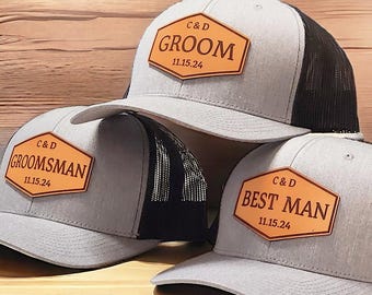 Groomsmen Hat - Custom Groom Hat - Best Man Hat - Personalized Trucker Hats - Bachelor Party Hats - Wedding Party Gifts - Richardson 112
