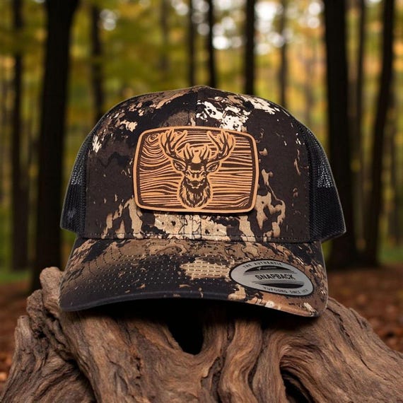 Deer Hat - Whitetail Deer Trucker Hat - Gift for Dad, Hunter & Outdoorsman - Buck Hunting Hat - Camo Deer Hunting Cap- Richardson 112