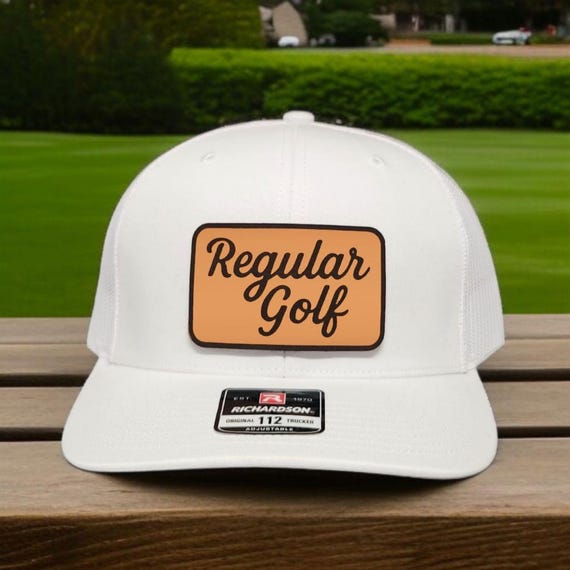 Regular Golf Hat - Leather Patch Trucker Hat - Golf Gift for Dad, Husband and Golfer - Birthday, Father's Day, Christmas Gift - Movie Hat