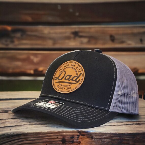 Personalized Hat for Dad, Trucker Hat, Leather Patch Hat, Best Dad Ever, Gift for Dad, Birthday Gift, Father's Day Gift, Christmas Gift